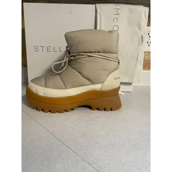 Stella McCartney Women's Beige Trace Puffy Snow Boots 36/6 - Picture 4 of 7